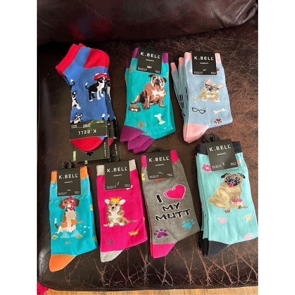 K. Bell Womens Socks (Dog Themed)